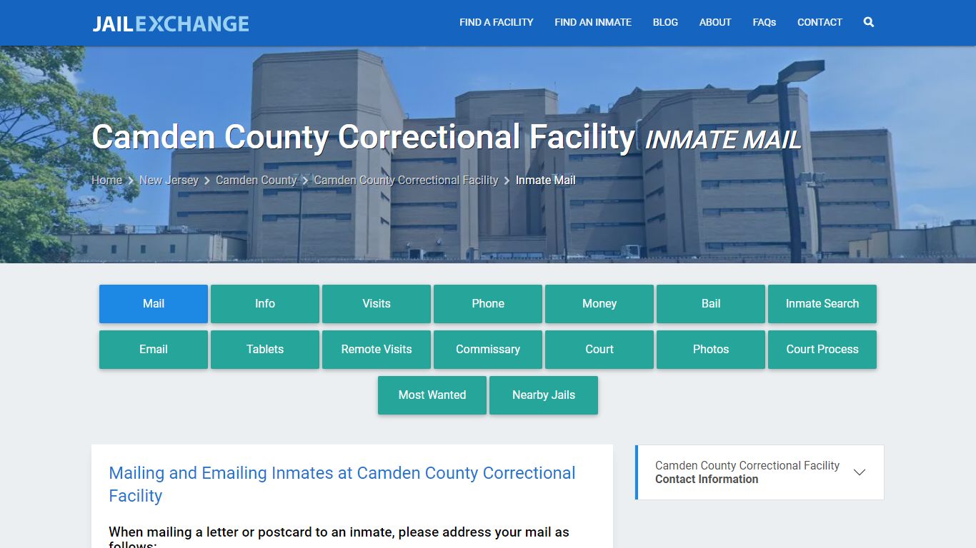 Inmate Mail - Camden County Correctional Facility, NJ - Jail Exchange